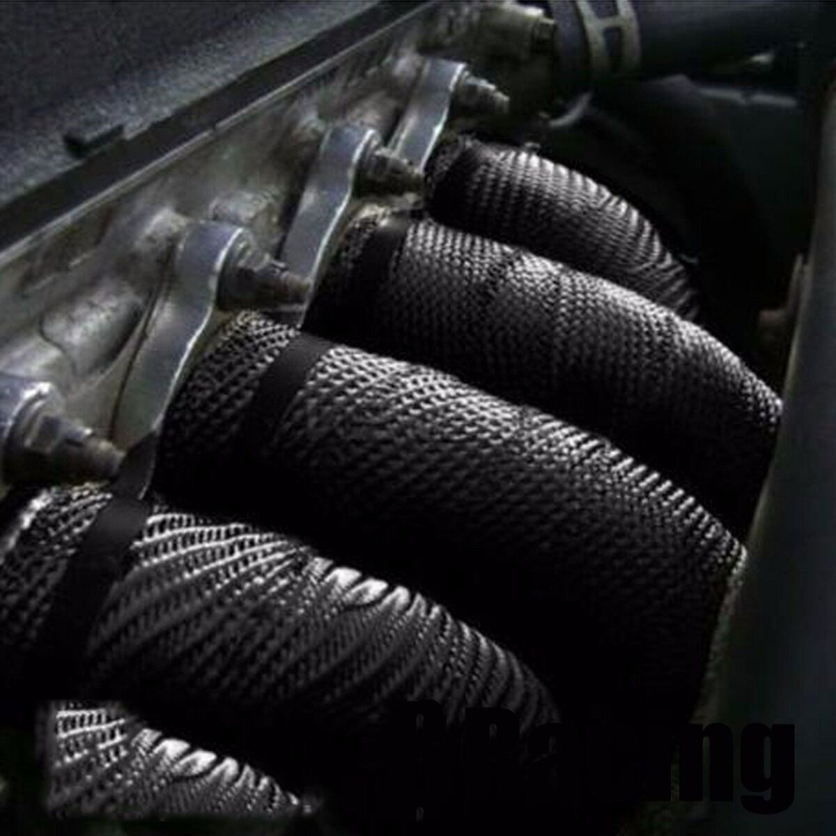 2" x 50FT Black Fiberglass Manifold Header Pipe Motorcycle Exhaust Heat