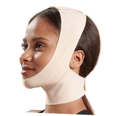  Unisex Recovery Compression Chin Strap with Mid-Neck Medium (Pack of 1) Beige