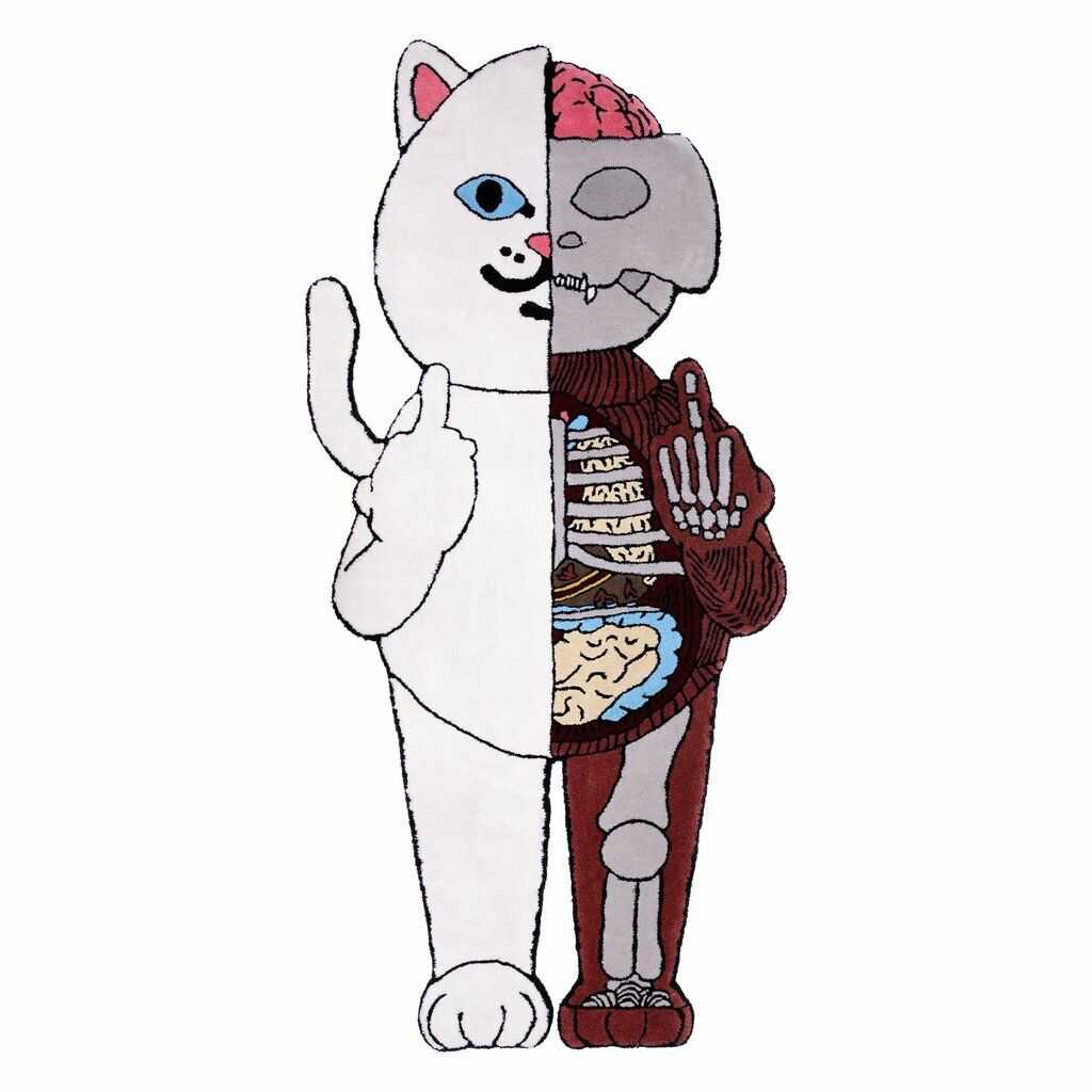RipNDip Nermal Anatomy Rug (White/Red) 6ft LE 100 Limited Edition Rare Sold Kaws