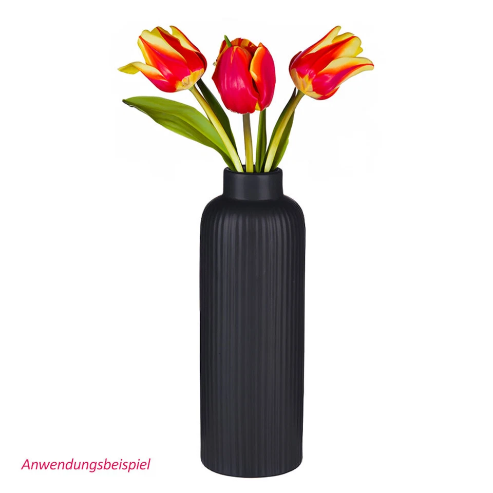 Blumenvase Flaschenform Groß Keramik Pampasgras einzelne Blume Deko hoch Vase - Bild 2 von 4