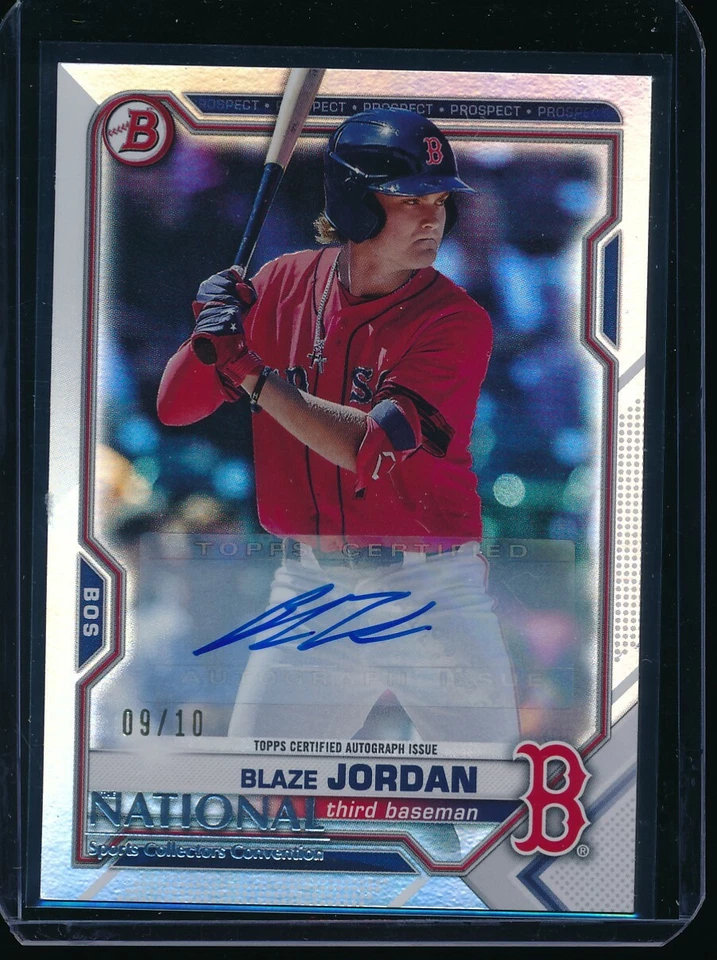 BLAZE JORDAN AUTO 2021 Bowman National Silver Pack Foil Autograph #/10 Rookie RC - Image 2 of 2