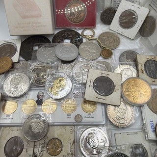 Junk Drawer Lot of Various Medals Coins Tokens Numismatic Collectibles