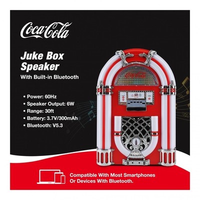 Coca-Cola Retro Jukebox Speaker with Bluetooth and FM Radio Red | eBay