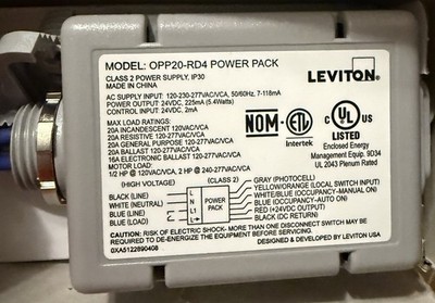 1PC Leviton OPP20-RD4 20A Power Pack for Occupancy Sensors