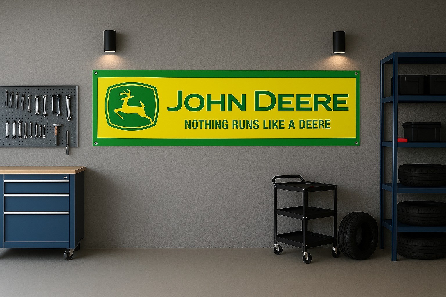 Banner 71x24 Green Sign | Machinery Workshop Decor