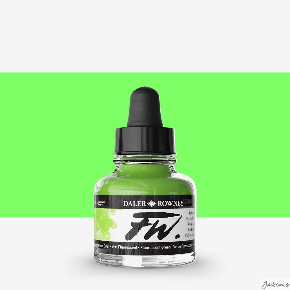 Daler-Rowney FW Artists' Ink Acrylic 29.5ml Fluorescent Green For Airbrush Art