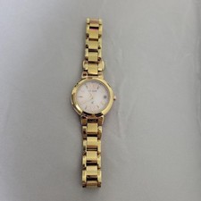 Citizen XC H058-T016561 Women's Radio Solar Watch Gold Tone Pink Dial Wristwatch