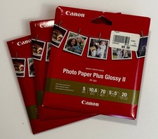 Canon Inkjet PHOTO PAPER PLUS Glossy II PP-301 5" x 5" 60 Sheets NEW SEALED