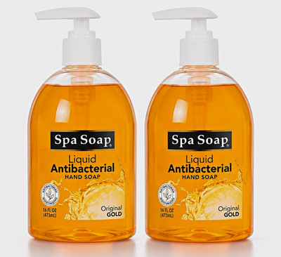 Spa Soap Antibacterial Liquid Hand Soap Original Gold, 16 fl oz, 2 Pack