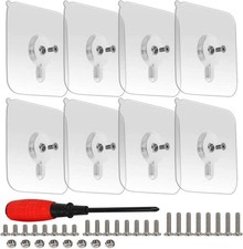 8-Set Adhesive Screws Wall Mount Hanging Nails No-Trace No Drilling Stick-On Sti