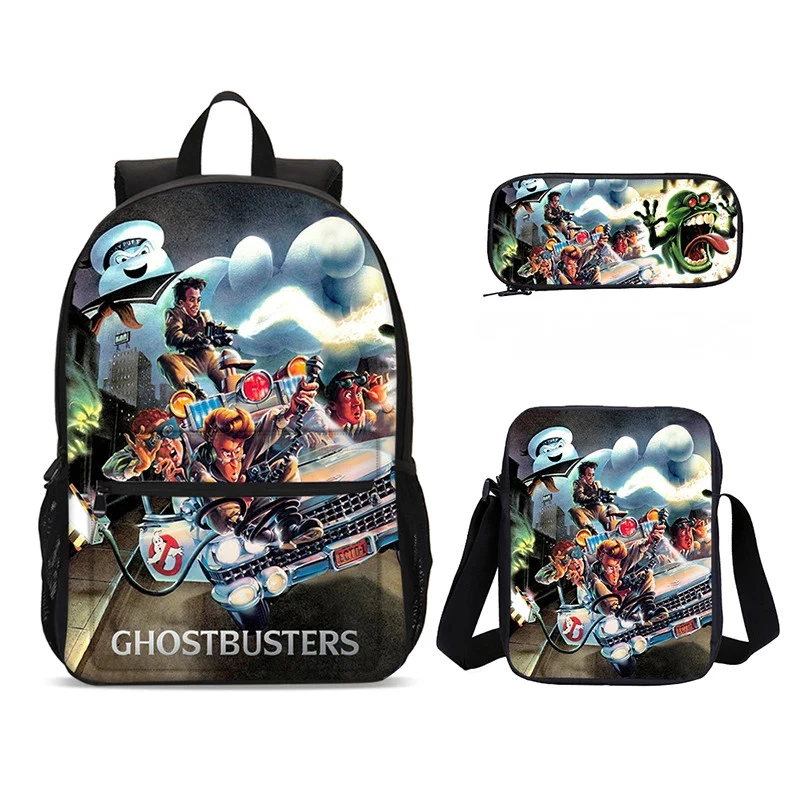 Ghostbusters Backpack Shoulder Bag Pencil Bags Light Weight School Backpack set