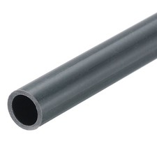 PVC Rigid Round Pipe 6mm ID 8mm OD 8" Length Dark Grey, High Impact