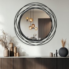 Large Round Wall Mirror 32 inch Circle Mirror for Living Room Bedroom Bathroom