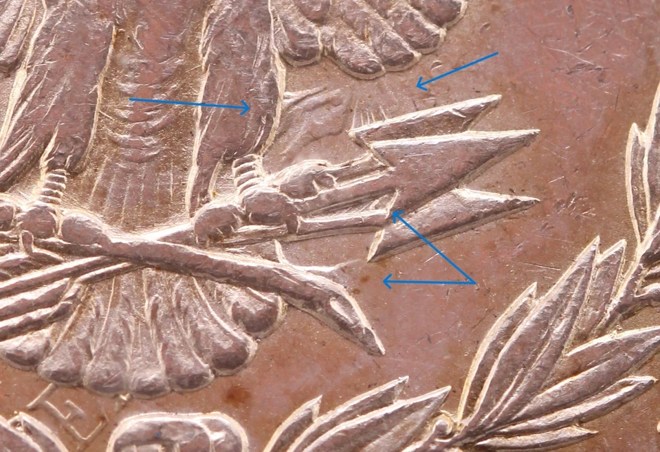 1891-O PCGS AU 55 CAC VAM-1A1  "Clashed E" (TOP 100) Strong well defined "E" - Image 4 of 4