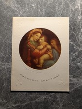 Christmas Card Vintage Greetings Raphael Madonna of the Chair Jefferies