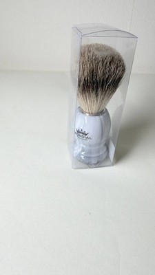 Mondial Italy Shaving Brush Badger Hair White Handle Men's Grooming New In Box