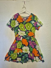 Nouveau Monde Floral Boho Sundress Size L Rayon Dress w/ Pockets Y2K Cottagecore