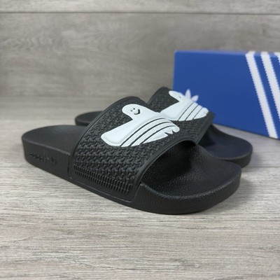 Adidas x Mark Gonzales Shmoofoil Slide 'Black / White' - Größe UK 6 / EU 39