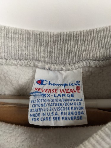 Vintage 80s Champion Reverse Weave Blank Sweatshirt Size Xxl Gray Made In USA - Picture 8 of 9