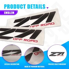 For Silverado 1500 Z71 4x4 Off Road Stickers Vinyl Side Nameplates Decals Black