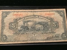 nicaragua paper money 5cordoba 1951 Fine 005151