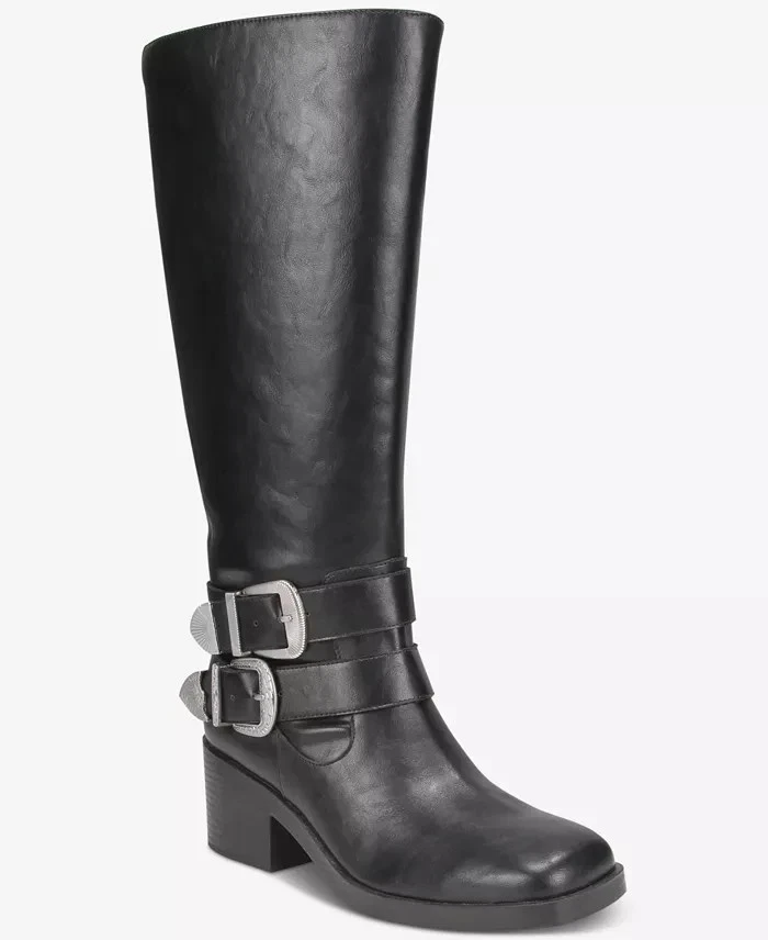 Wild Pair Buckk Buckle Moto Boots Black Smooth - Image 3 of 4