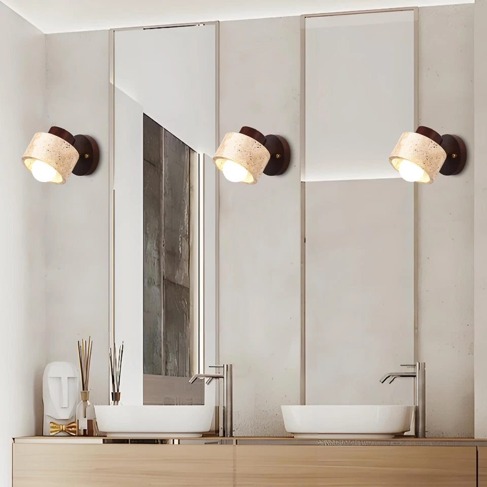 Aplique de Pared de Piedra Natural Ajustable Mármol Montado en la Pared Baño Luz Dura... Foto 2 de 4