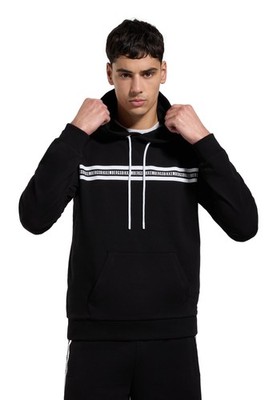 NWT BIKKEMBERGS HOODED SWEATSHIRT  PBMF00358000 BLACK