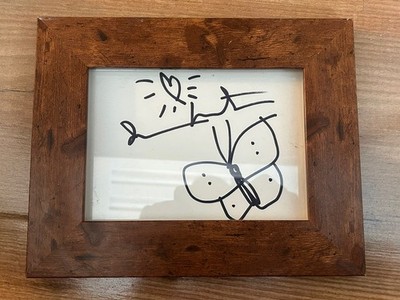 Damien Hirst Butterfly with Hearts   Signed Original   Drawing on card