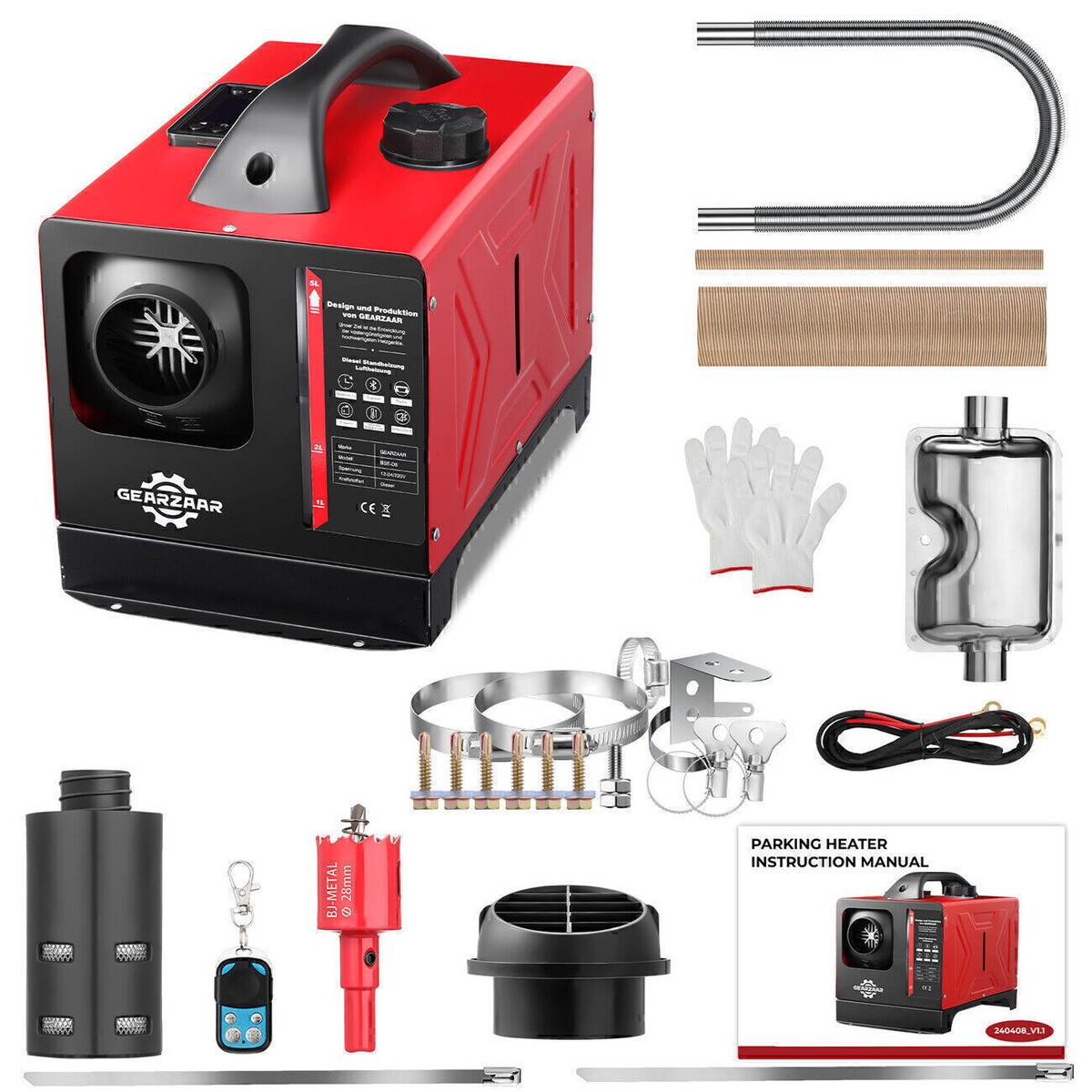 12V Diesel Night Parking Air Heater 8KW LCD Remote Car Truck RV Travel Boat  Home