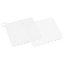 Silicone Tub Stopper Floor Drain Cover 6"x6" Anti-Odor Mat Square White 2PACK