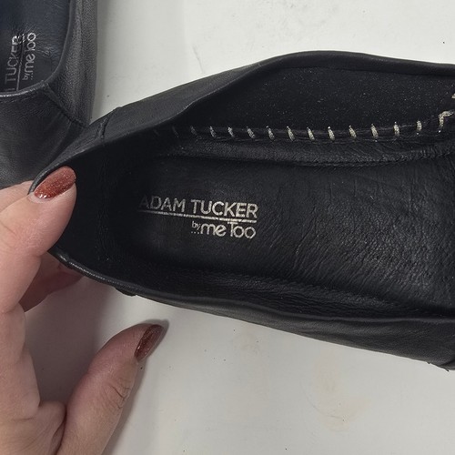 Adam Tucker by Me Too Damen Solo Leder Slipper flache Halbschuhe schwarz Größe 10M - Bild 5 von 7