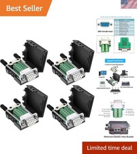 DB9 Female Connector  4Pack DB9 Breakout Connector Solderless RS232 D-SUB DB 9...