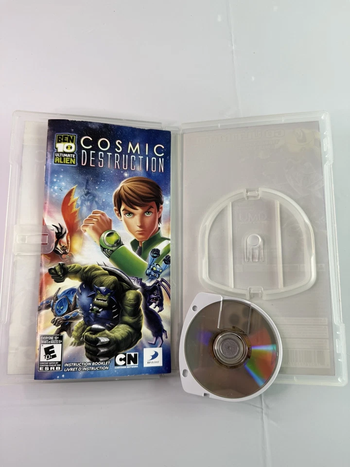 Ben 10: Ultimate Alien Cosmic Destruction (Sony PSP, 2010) Manual completo y UMD Foto 2 de 4