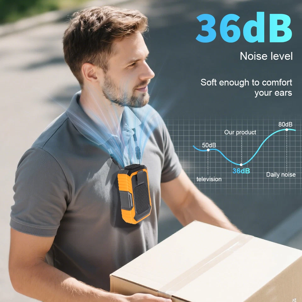 6000mAh Waist Clip Fan Outdoor Personal Portable Cooling Belt USB Rechargeable - image 4 of 4