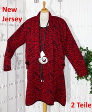 NEW JERSEY KLEID o. TUNIKA mit JACKE Gr. XXL 48 50 52 rot schwarz Muster 🌸SET