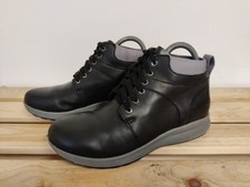 CLARKS ANKLE BOOTS UK 4.5D EU 37.5 BLACK LEATHER UNSTRUCTURED LACE UP WOMENS