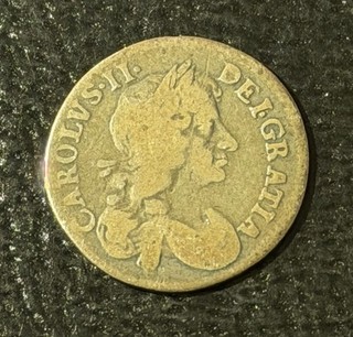 Great Britain 1680 4 Pence Silver Coin: Charles II