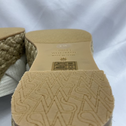 Stuart Weitzman Loveknot Espadrille Wedge Slide Raffia Size 9.5 NEW - Picture 13 of 17
