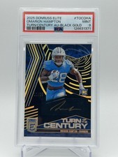 2025 Donruss Elite Omarion Hampton FOTL Gold Autograph /25 Chargers RC - PSA 9