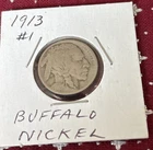 1913 P Buffalo Indian Head Type 1 Nickel 5c Five Cents US Circulated Coin
