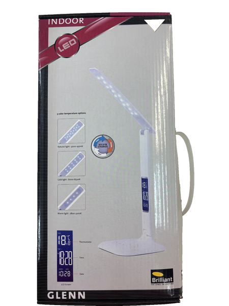 Brilliant Led Tisch Deko Lampe Leuchte Glenn Kunststoff Weiß 15X55X15Cm Touch-image