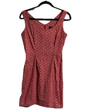 Express Vintage Womens Size 9/10 Cotton Floral Dress Red Sleeveless 90s Y2K
