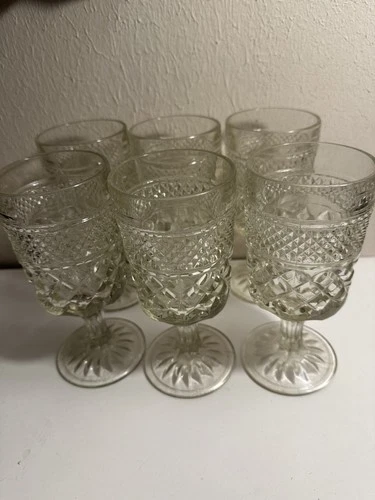 Vintage, Anchor Hocking Wexford, Water Goblets, 6 3/4" T x 3" Dia, Set of 6