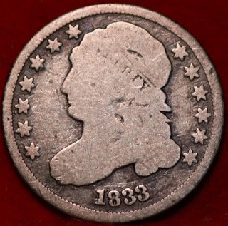 1833 Philadelphia Mint Silver Capped Bust Dime