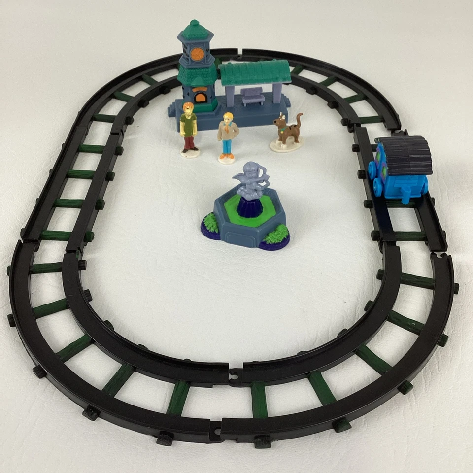 Juego de tren de juguete Scooby Doo de colección Boley 1996 pista mini figuras peludo Fred Foto 4 de 4
