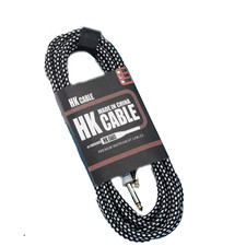 Premium Braided Guitar Instrument Cable - 10 metre - Black