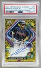 Ronald Acuna Jr 2023 Topps Cosmic Chrome Gold Refractor Auto 17/50 PSA 10