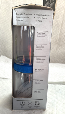 BLENDER BOTTLE GOSTAK PROTEIN SUPPLEMENT PORTABLE CONTAINERS 2 PK