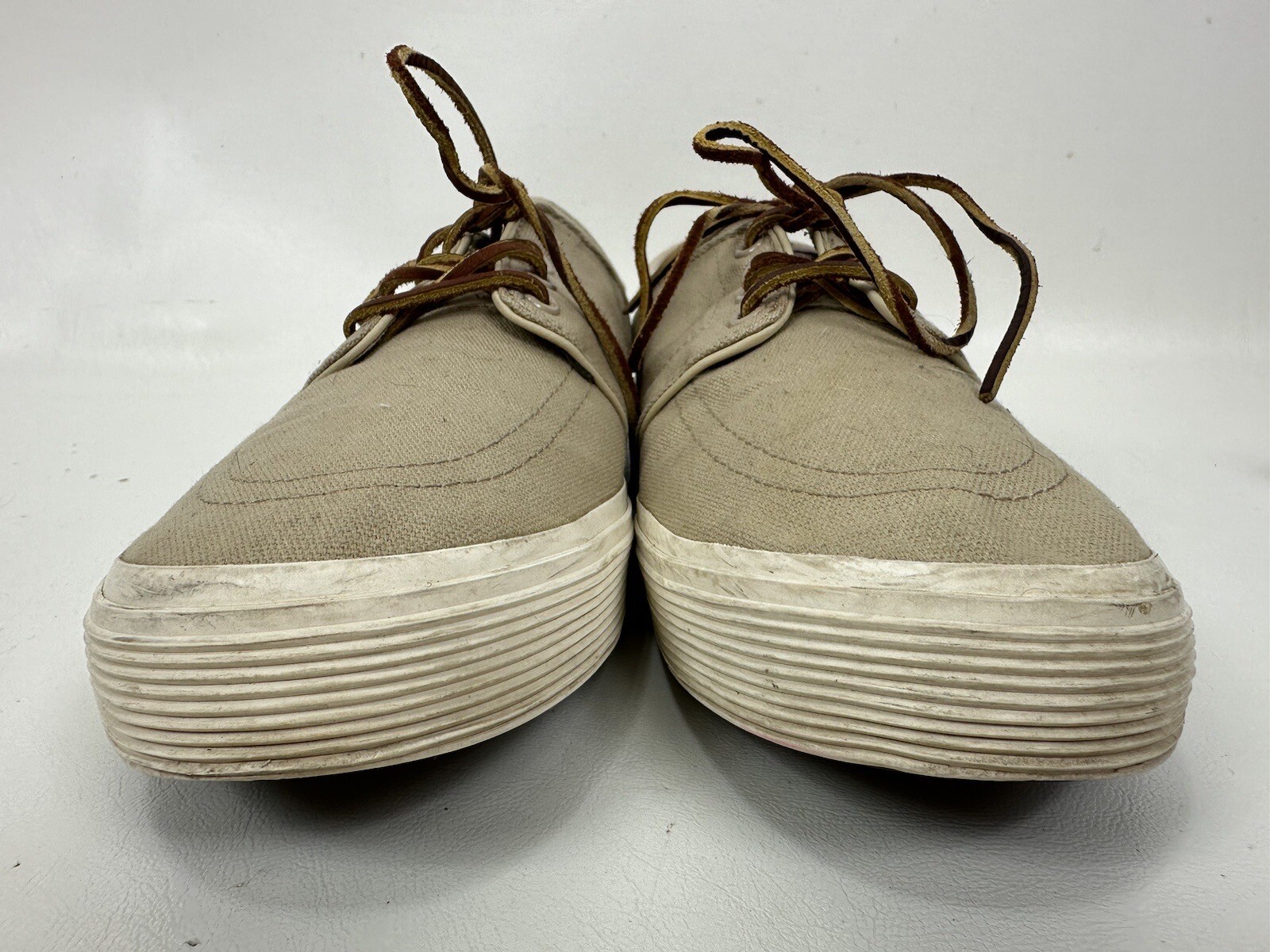 PONY Polo Ralph Lauren Faxon scarpe basse in tela sneaker marrone da uomo taglia 9 5 D